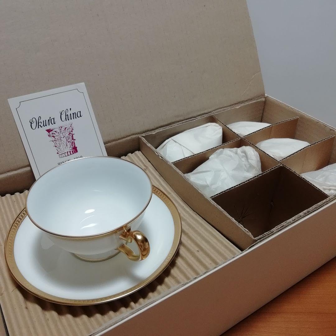 大倉陶園 片葉金蝕 カップ&ソーサー 6客 き 大倉陶園 【